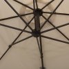 Outsunny 3M Cantilever Parasol, Hanging Garden Umbrella Sun Shade with 360 Rotation, Aluminium Frame, Cross Base, Hand Crank, Beige