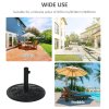 Outsunny 13kg Garden Parasol Base, Round HDPE Concrete Patio Umbrella Stand for 35mm / 38mm / 48mm Pole, Outdoor Sun Shade Parasol Weight Holder, Black