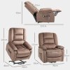 HOMCOM Power Lift Riser and Recliner Chair with Vibration Massage and Heat, Velvet Fabric Electric Recliner Armchair for Elderly with Remote Controllers, Side Pocket, Quick Assembly, Brown