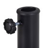 Outsunny 9kg Resin Parasol Base, Half Round Umbrella Stand with Floral Design for Garden, Outdoor, Suitable Umbrella Rod: 3.8cm, 4.8cm, Black