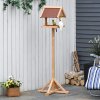 PawHut Wooden Bird Table Wild Bird Feeding Station Freestanding Feeder for Garden Outdoor 55 x 55 x 144cm