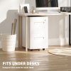 Vinsetto Metal Mobile File Cabinet with Wheels, Lockable 2 Drawer Filing Cabinet for A4, Legal, Letter, Compact Under Desk Storage Unit with Pre-Assembled Body for Home Office, 39 x 48 x 67cm, White