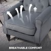HOMCOM Retro Accent Chair, Velvet Wingback Armchair with Wood Frame Button Tufted Design for Living Room Bedroom, Grey