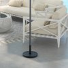 Outsunny 15kg Concrete Parasol Base, Heavy Duty Patio Umbrella Stand with Grip Handle, 46.5cm Round Garden Parasol Holder for 24 to 38mm Poles, Black