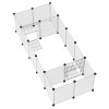 PawHut Pet Playpen, DIY Small Animal Cage, 18 Panels Portable Metal Fence, for Guinea Pigs, Hedgehogs, 175 x 70 x 45cm - White