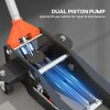 HOMCOM 3 Ton Hydraulic Low Profile Floor Jack, Heavy Duty Car Trolley Jack Lift with 7.5-50.5 cm Lifting Range, Dual Piston Pump, Wheels, Non-slip Handle for Car Van Garage Tyre Repair Change, Orange