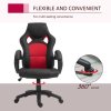 Vinsetto Gaming Chair Faux Leather Swivel Computer Racing Gamer Desk Chair for Home Office with Wheels, Red