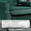 HOMCOM Retro Accent Chair, Velvet Wingback Armchair with Wood Frame Button Tufted Design for Living Room Bedroom, Green