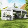 Outsunny 3 x 6m Garden Pop Up Gazebo, Height Adjustable Marquee Party Tent with Sidewalls, Storage Bag, White