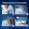 HOMCOM 16L/Day Dehumidifier with Air Purifier and HEPA Filter, UVC, Ioniser, 5.5L Water Tank, 24H Timer, for Home Damp, Condensation, Mould and Laundry Drying, White
