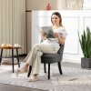 HOMCOM Tub Chair, Armless Single Sofa, Modern Button Tufted Armchair, Upholstered Linen Fabric Longue Accent Chair for Living Room, Bedroom, Charcoal Grey