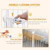 PawHut 2 in 1 Multifunctional Dog Pen, Safety Pet Gate, 6 Panels Dog Playpen with Double-Locking Door, Foldable Dog Barrier for Medium Dogs, 90Hcm - White