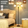 HOMCOM Arc Tree Floor Lamp with 3 Adjustable Rotating Lights, for Bedroom Living Room, Industrial Standing Lamp with Steel Frame, 155cm, Black