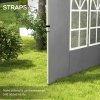 Outsunny Gazebo Side Panels with Window for 3x3(m) or 3x4m Pop Up Gazebo, 2 Pack Sides Replacement, Grey