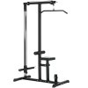HOMCOM Lat Pull Down Machine with Extra Pulley for Seated Rows, Cable Pulley System with Adjustable Seat for Home Gym