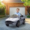 AIYAPLAY Aston Martin DBX Licensed 12V Kids Ride on Car, Kids Electric Car with Remote Control, 4 Suspension Wheels, LED Lights, Music, Horn, Slow Start, for Ages 3-6 Years, Grey