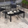 Outsunny Aluminium Outdoor Coffee Table, Rectangular Patio Side Table with Slat Tabletop for Indoor, Garden, Balcony, 100cm x 60 cm, Black