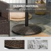 Outsunny 25 kg Round Cement Parasol Base, Umbrella Stand Holder with Rattan Style Pattern for 38, 48 mm Poles for Outdoor, Garden, Antique Bronze