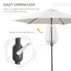 Outsunny 2.6M Garden Parasol Umbrella with Tilt and Crank, Outdoor Sun Parasol Sunshade Shelter with Aluminium Frame, Grey