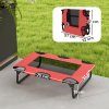 PawHut Raised Dog Bed, Portable Elevated Pet Cot with Breathable Mesh for Indoor Outdoor, for Small Medium Dogs, 75 x 51 x 18 cm, Red