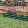 Outsunny Galvanised Raised Bed for Garden, Rectangular Outdoor Elevated Planter Box with Safety Edging and Open Bottom for Growing Flowers, Herbs and Vegetables, 240 x 60 cm, Green
