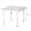 Outsunny Garden Side Table Plastic Outdoor Square Coffee End Table for Drink Snack, White