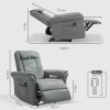 HOMCOM Recliner Armchair with 3D Kneading Massage, Breathable Leather Recliner Chair with Back Massager and Headrest, Electric Reclining Chair with Footrest, Remote, USB Port, Side Pockets for Home