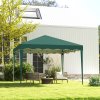 Outsunny 3x3(m) Pop Up Gazebo, Foldable Party Tent with Wave Edge and Carry Bag, Height Adjustable Festival Camping Canopy for Garden Outdoor, Green