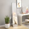HOMCOM Full Length Mirror, 37 x 157cm Wall Mounted, Leaning, Free Standing Mirror, Framed Full Body Mirror for Living Room, Bedroom, Silver