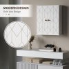 HOMCOM Bathroom Cabinet Wall Mounted, Bathroom Wall Cabinet Medicine Cabinet with 2 Doors, Adjustable Shelf, White