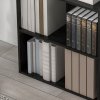 HOMCOM 2 Tier Low Bookcase with Adjustable Shelf, Bookshelf, Display Storage Shelf with 2 Compartments for Home Office, Living Room, Study