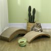 PawHut Cat Scratching Board, 4 piece Set Scratch Pad Reversible, Cat Scratcher Replacement for Cat Treadmill, Indoor Kitten, Scratching Boards Only, 55 x 26cm - Brown