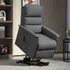 HOMCOM Power Lift Recliner Armchair, Electric Lift Chair for Elderly, Fabric Riser and Reclining Chair with Remote Control, Side Pockets, Extended Footrest, for Living Room, Dark Grey