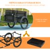 HOMCOM Bike Trailer, Bicycle Cargo Trailer Cart, Bike Wagon with 65L Foldable Storage Box, Big Pneumatic Tyres and Safe Reflectors, Max Load 40KG, Black
