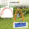PawHut 4 Piece Dog Agility Training Equipment with 4 Adjustable Width Doors, Carry Bag, Easy to Assemble, Dog Obstacle Course for Garden, Orange
