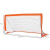 HOMCOM Set of 2 Football Goal Net 6 x 3 ft Foldable Outdoor Sport Training Teens Adults Football with Carrying Bag Orange