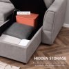 HOMCOM 3 Seater Sofa Bed, L Shaped Pull Out Sofa Bed with Storage, Convertible Click Clack Settee Sectional Sleeper Futon for Living Room, Office, Grey