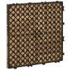 Outsunny 27 Pcs Wooden Interlocking Decking Tiles, Outdoor Flooring Tiles for Patio, Balcony, Terrace, Hot Tub, 30 x 30 cm per Piece, 2.5m² per Pack, Brown