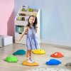 AIYAPLAY Stepping Stones Kids, 6 Pcs Goldfish Shaped Balance Stepping Stones for Sensory with Non-slip Edge, Outdoor Indoor Obstacle Course Stackable Balance Blocks, River Stones