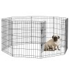 PawHut Dog Pen, 8 Panel Dog Playpen, DIY Design with Door, for Medium Dogs, Puppies, Small Animals, for Indoor/Outdoor Use, 76cm High