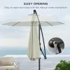 Outsunny 3(m) Cantilever Parasol with Cross Base, Banana Parasol with Crank Handle, Tilt and 8 Ribs, Round Hanging Patio Umbrella for Outdoor Pool, Garden, Balcony, Cream