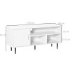 HOMCOM TV Stand Cabinet for Television up to 60 Inches, Modern TV Unit with Storage Shelf and Cable Hole for Living Room Bedroom, White
