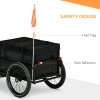 HOMCOM Bike Trailer, Bicycle Cargo Trailer Cart, Bike Wagon with 65L Foldable Storage Box, Big Pneumatic Tyres and Safe Reflectors, Max Load 40KG, Black