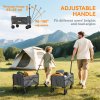 Outsunny 41L Festival Trolley on Wheels, Small Garden Folding Trolley Cart, 60kg Heavy Duty Collapsible Folding Wagon with Adjustable Handle and Carrying Bag for Beach, Camping, Festival, Grey