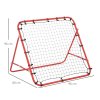HOMCOM Rebounder Net Practise Kickback Target Goal with 5 Angles, for Teens, Adults, Softball, Football Training, Red