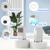 HOMCOM 12L/Day Dehumidifier with Continuous Drainage, 1.6L Water Tank, 24H Timer, Digital Humidity Display, Humidity Light, Dehumidifier for Home Damp, Bedroom, Condensation, Mould, Laundry Drying