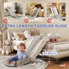 AIYAPLAY Kids Slide, Indoor Toddler Sofa Slide with Extended Length for Bed, Stairs, Easy to Assemble and Store, Grey