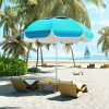 Outsunny 2m Beach Umbrella Portable with Sand Anchor, Adjustable Height & Tilt Beach Parasol with Carry Bag, UPF50+ UV Protection Sunshade Shelter, Blue