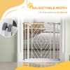 PawHut Pressure Fit Safety Gate for Doorways and Staircases, Dog Gate with Auto Closing Door, Pet Barrier for Hallways with Double Locking, Openings 74-80cm - White