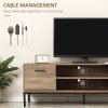 HOMCOM Entertainment Centre for TV up to 50 Inches, TV Cabinet with Door, Open Storage and Drawers, TV Stand for Bedroom with Steel Legs, Coffee